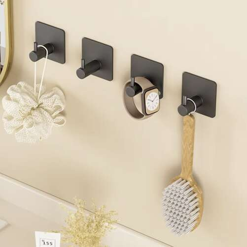 Jedinečný kovový samolepiaci vešiak - sada 4ks